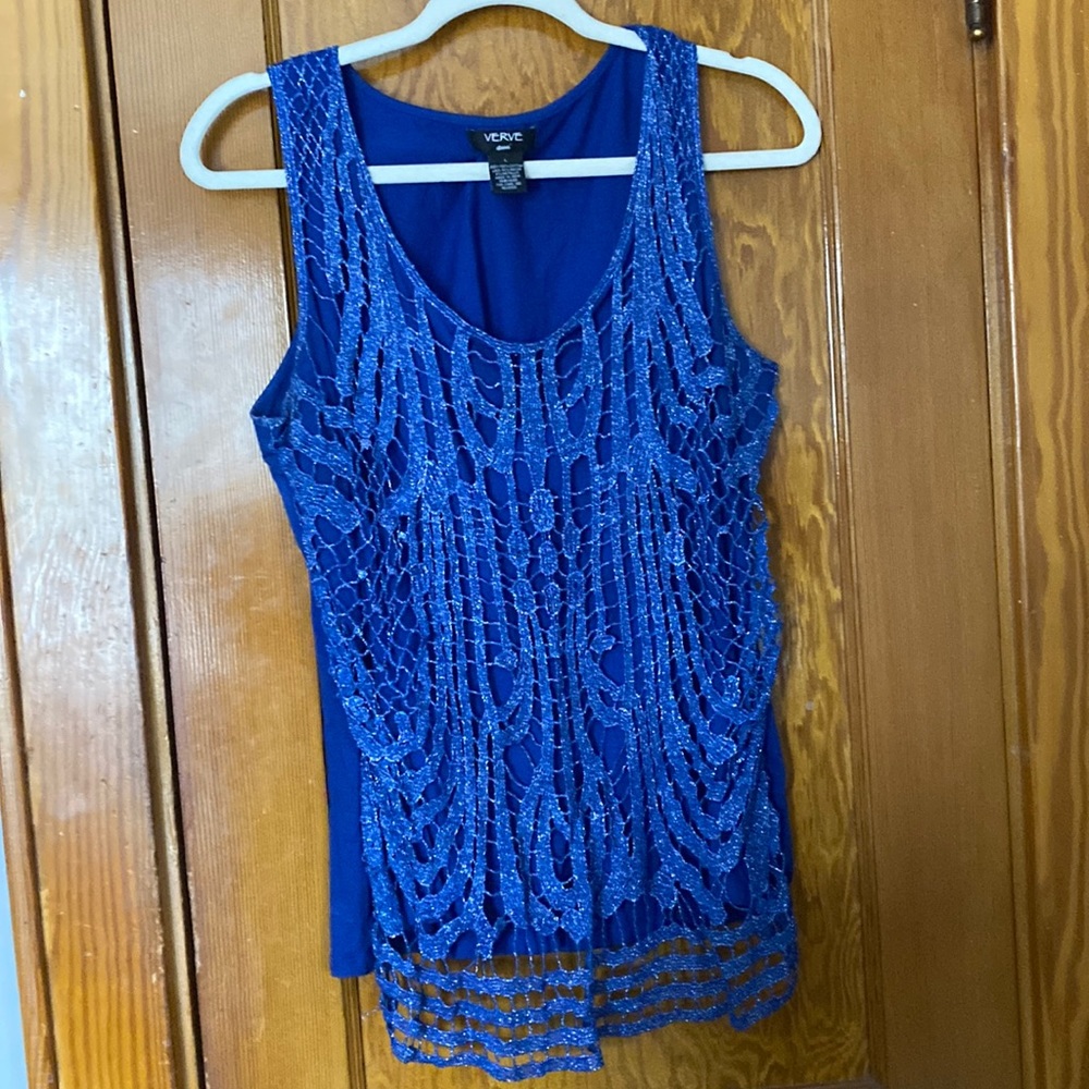 Blue dress tank top